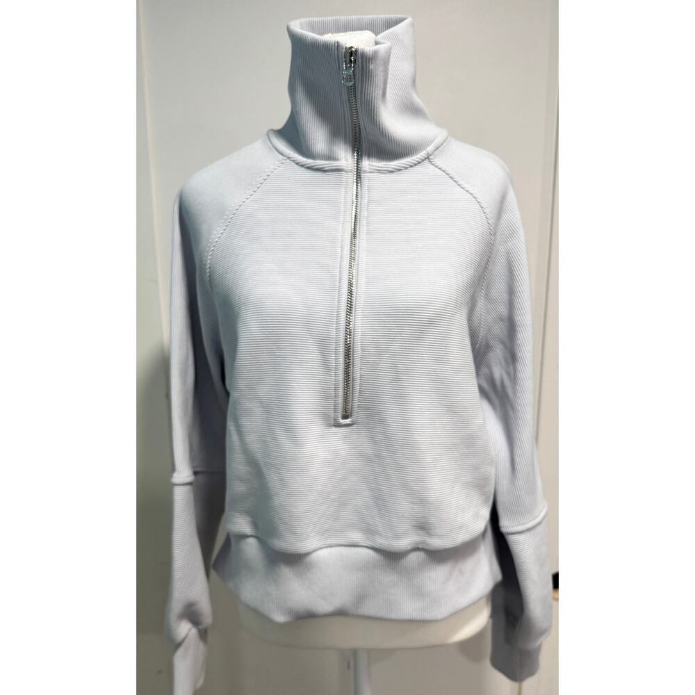 VARLEY Milano Half Zip Sweat Textured Cropped Pullover Sweatshirt Size XS - Picture 2 of 8